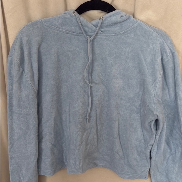 Light Blue Cropped Hoodie - Picture 3 of 6